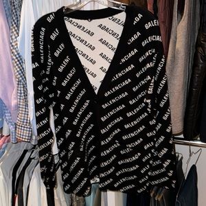 Balenciaga  All Over Cardigan in Black and White